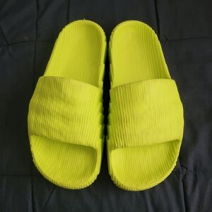 Adidas Bright Lime Slides Womrn Size 10